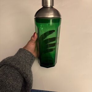 Tanqueray Gin Green Cocktail Shaker w/ Metal Pineapple Top Barware